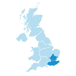 South East on UK Map